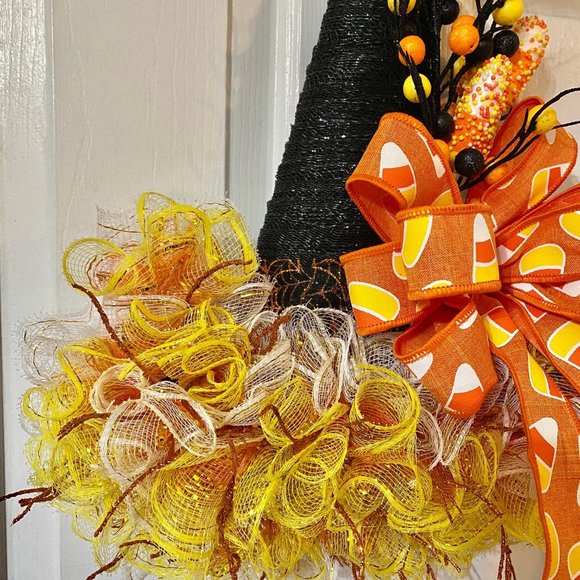 Candy Corn Fancy Witch Hat for Halloween! - Picture 2 of 6